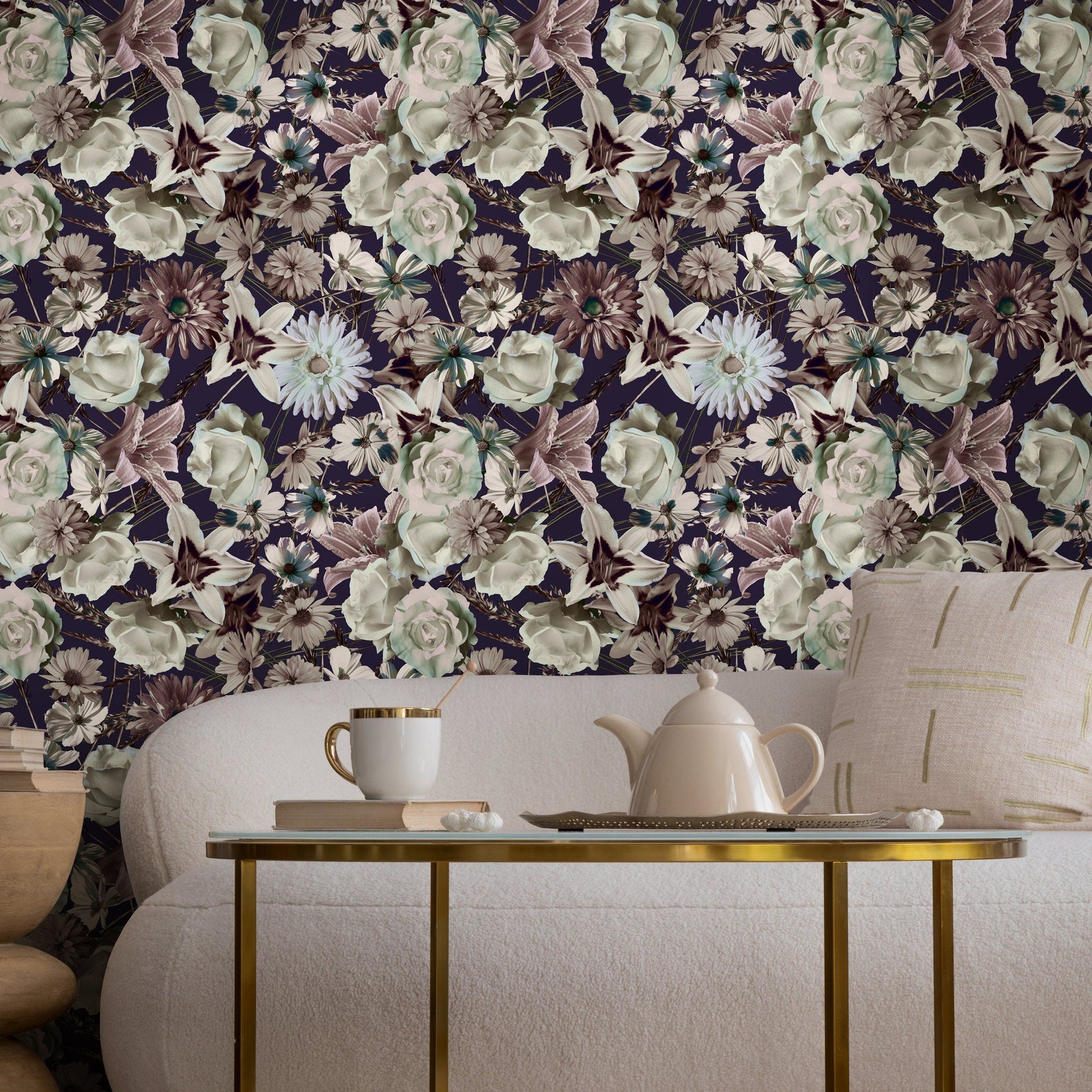 Removable Wallpaper Peel and Stick Wallpaper Wall Paper Wall Mural - Bohemian Floral Wallpaper - B558