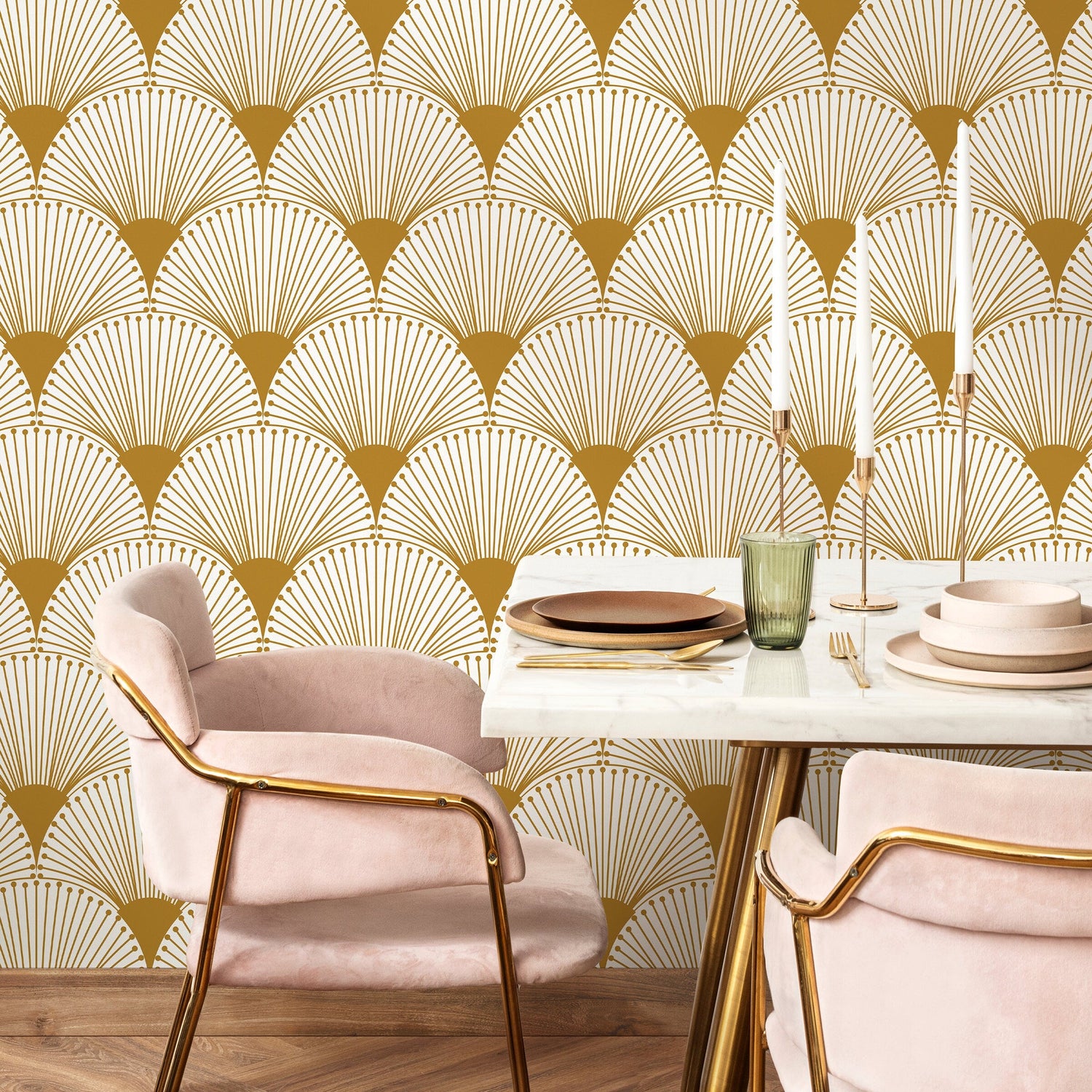 Removable Wallpaper Peel and Stick Wallpaper Wall Paper Wall Mural - Geometric Art Deco Wallpaper - B937