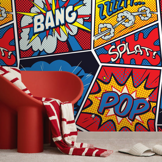 Pop Art Wallpaper - Removable Wallpaper Peel and Stick Wallpaper Wall Paper / Pop Art Comic Wallpaper - B278