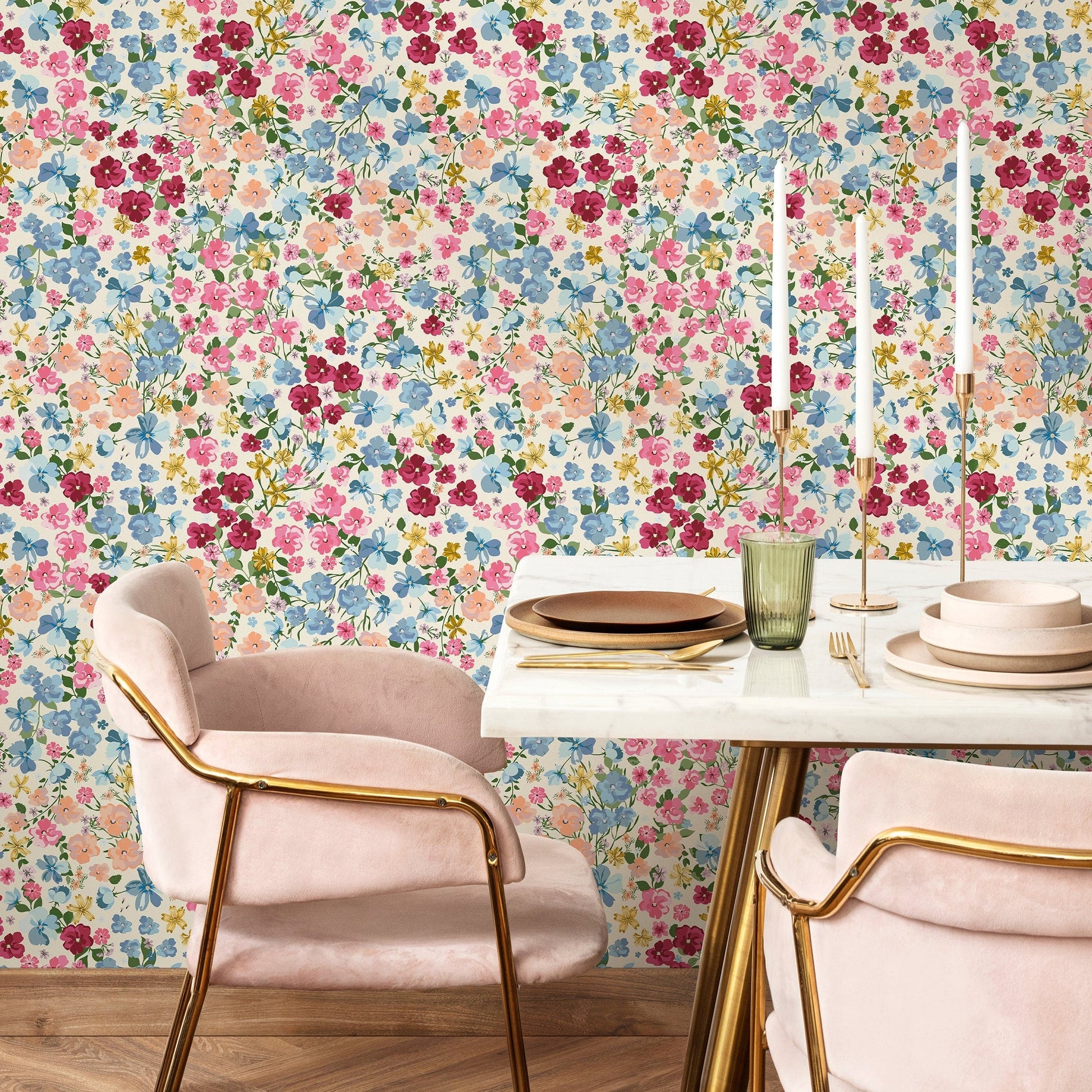 Flower Wallpaper - Removable Wallpaper Peel and Stick Wallpaper Wall Paper Wall Mural - B298