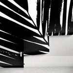 Black and White Leaves Wallpaper - Removable Wallpaper Peel and Stick Wallpaper Wall Paper - B354