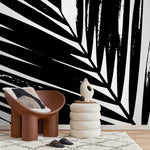 Black and White Leaves Wallpaper - Removable Wallpaper Peel and Stick Wallpaper Wall Paper - B354