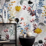 Wallpaper Peel and Stick Wallpaper Removable Wallpaper Home Decor Wall Art Wall Decor Room Decor / Boho Floral Wallpaper - B048