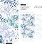 Wallpaper Peel and Stick Wallpaper Removable Wallpaper Home Decor Wall Art Wall Decor Room Decor / Blue Palms Banana Leaf Wallpaper - B089