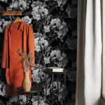 Wallpaper Peel and Stick Wallpaper Removable Wallpaper Home Decor Wall Art Wall Decor Room Decor / Dark Floral Wallpaper - B099
