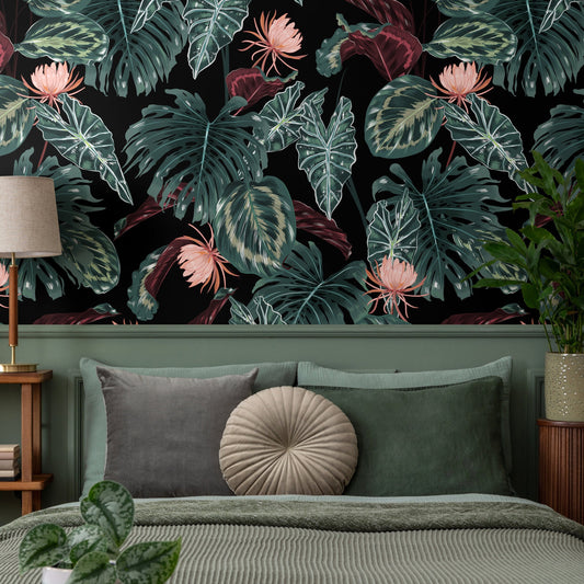 Wallpaper Peel and Stick Wallpaper Removable Wallpaper Home Decor Wall Art Wall Decor Room Decor / Tropical Leaves Wallpaper - B071