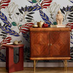 Wallpaper Peel and Stick Wallpaper Removable Wallpaper Home Decor Wall Art Wall Decor Room Decor / Contemporary Leaves Wallpaper - B321