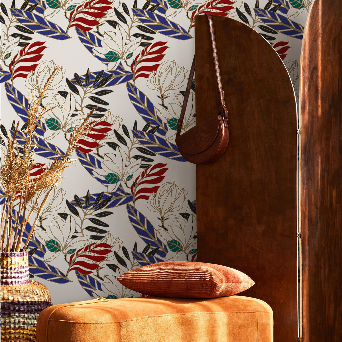 Wallpaper Peel and Stick Wallpaper Removable Wallpaper Home Decor Wall Art Wall Decor Room Decor / Contemporary Leaves Wallpaper - B321