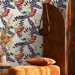 Wallpaper Peel and Stick Wallpaper Removable Wallpaper Home Decor Wall Art Wall Decor Room Decor / Contemporary Leaves Wallpaper - B321