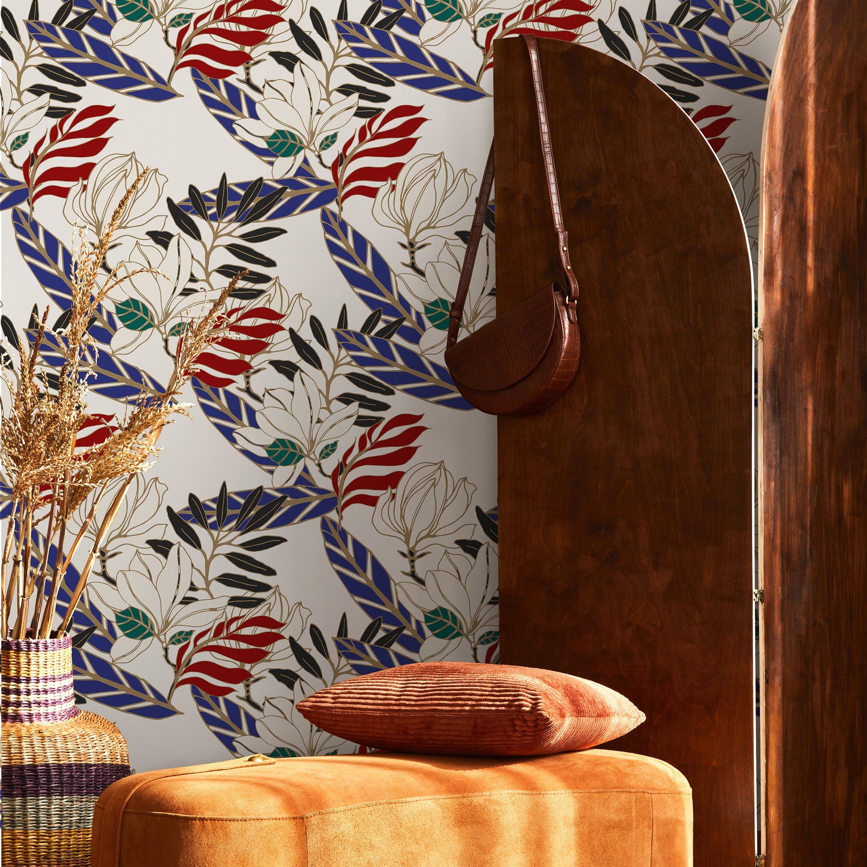 Wallpaper Peel and Stick Wallpaper Removable Wallpaper Home Decor Wall Art Wall Decor Room Decor / Contemporary Leaves Wallpaper - B321
