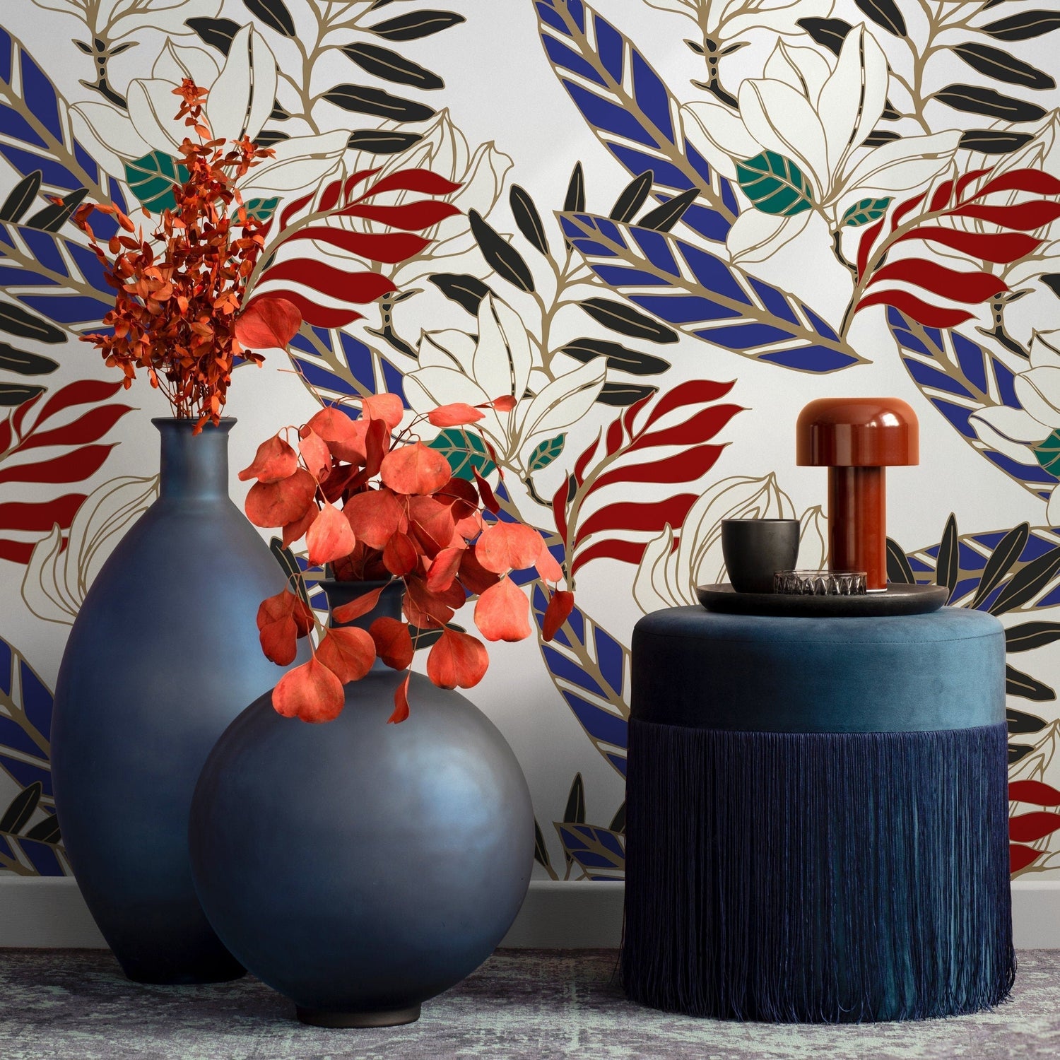 Wallpaper Peel and Stick Wallpaper Removable Wallpaper Home Decor Wall Art Wall Decor Room Decor / Contemporary Leaves Wallpaper - B321