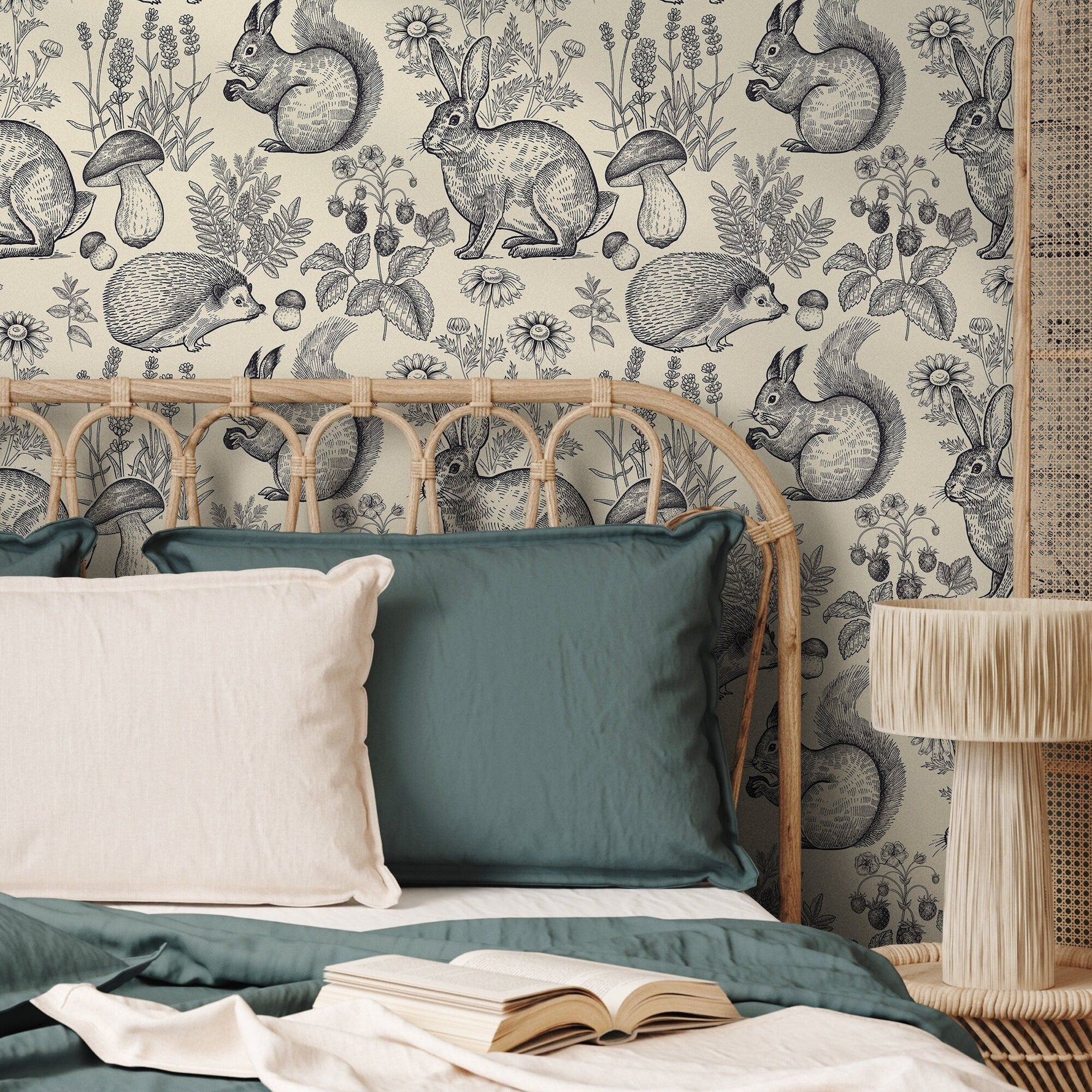 Wallpaper Peel and Stick Wallpaper Removable Wallpaper Home Decor Wall Art Wall Decor Room Decor / Boho Animal Wallpaper - B405