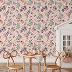 Removable Wallpaper Peel and Stick Wallpaper Wall Paper - Floral Wallpaper - Rainbow Wallpaper - B512