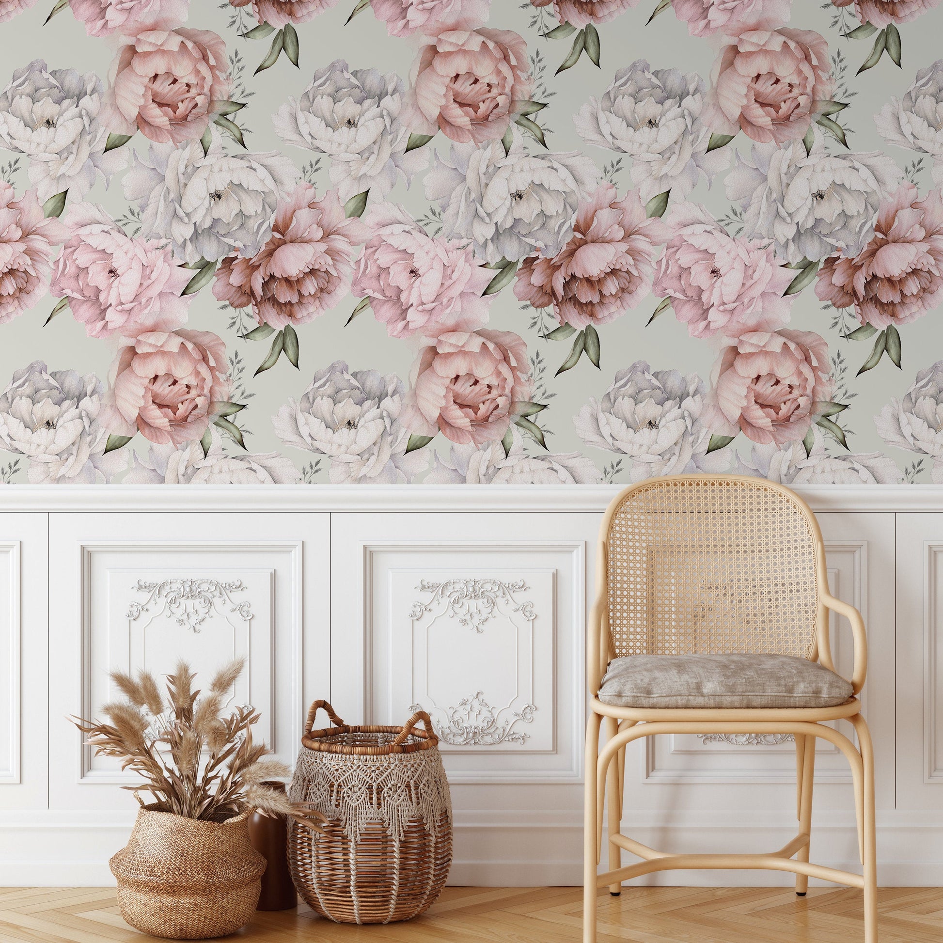 Removable Wallpaper Peel and Stick Wallpaper Wall Paper Wall Mural - Bohemian Wallpaper - Floral Wallpaper - B516