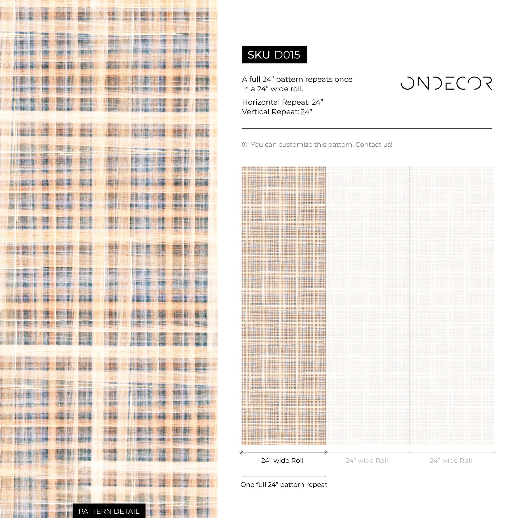 Boho Tartan Wallpaper / Peel and Stick Wallpaper Removable Wallpaper Home Decor Wall Art Wall Decor Room Decor - D015