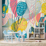 Colorful Mural Abstract Wallpaper Contemporary Art Wallpaper Peel and Stick and Traditional Wallpaper - D994