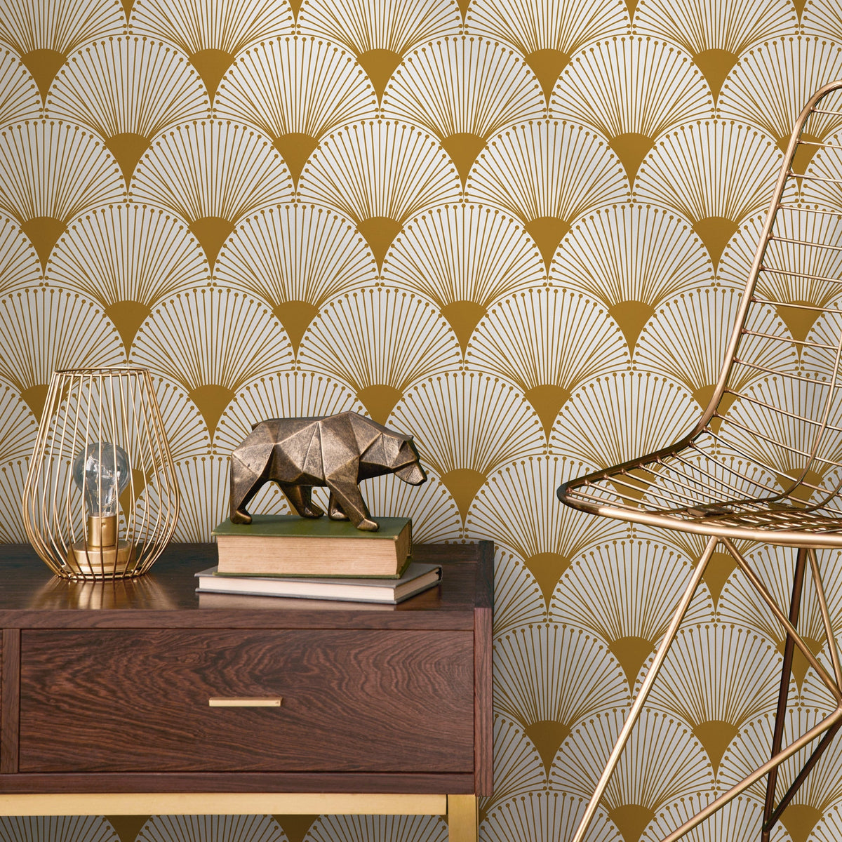 Removable Wallpaper Peel and Stick Wallpaper Wall Paper Wall Mural - Geometric Art Deco Wallpaper - B937