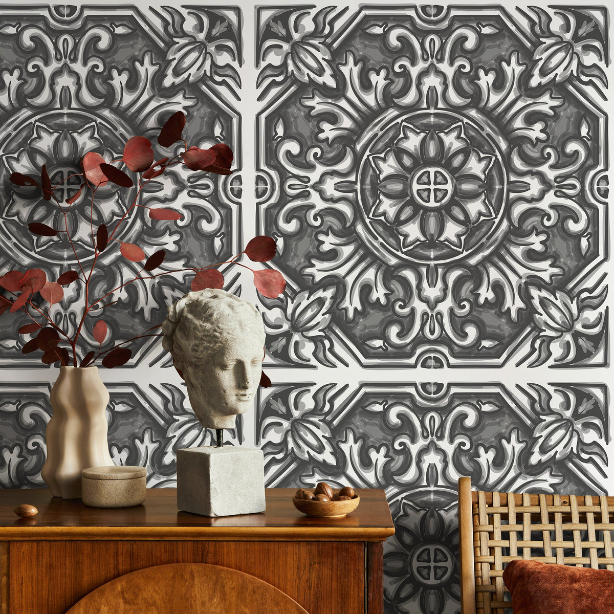 Removable Wallpaper Peel and Stick Wallpaper Wall Paper Wall Mural - Azulejos Tile Wallpaper - B148