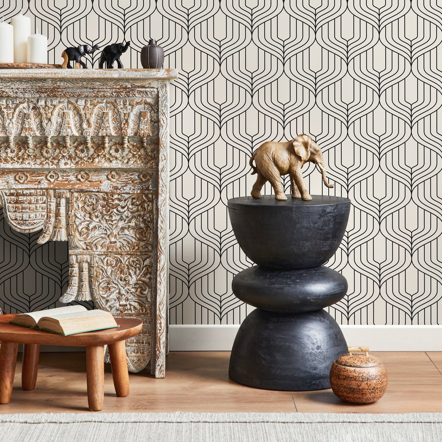 Minimal Geometric Wallpaper Removable Wallpaper Peel and Stick Wallpaper Wall Paper Wall Mural - B287