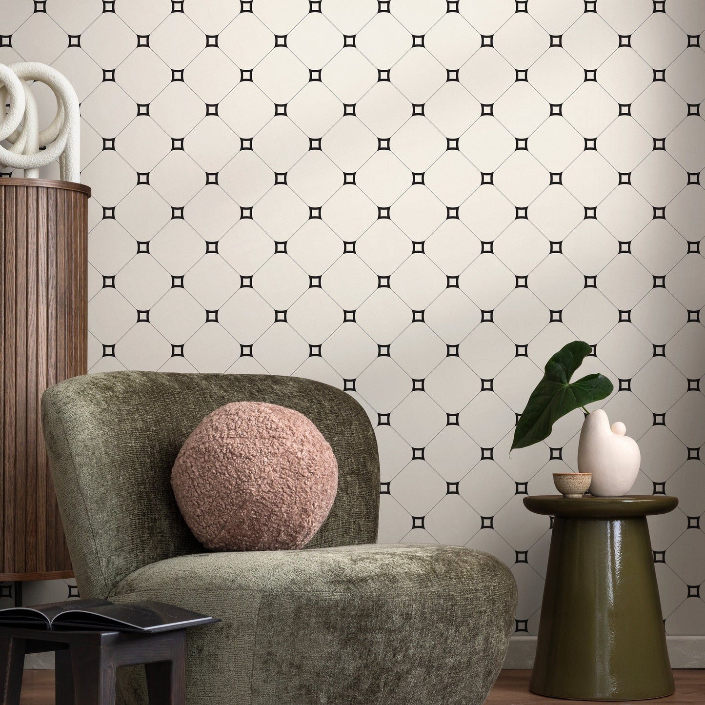 Minimal Geometric Wallpaper Removable Wallpaper Peel and Stick Wallpaper Wall Paper Wall Mural - B288