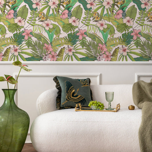 Tropical Hawaiian Wallpaper - Removable Wallpaper Peel and Stick Wallpaper Wall Paper - B291