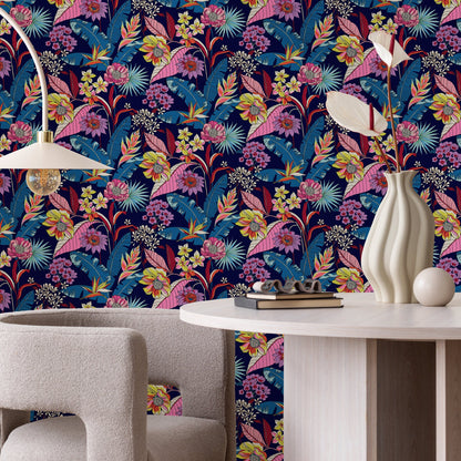 Wallpaper Peel and Stick Wallpaper Removable Wallpaper Home Decor Wall Art Wall Decor Room Decor / Colorful Floral Wallpaper - B316