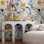 Wallpaper Peel and Stick Wallpaper Removable Wallpaper Home Decor Wall Art Wall Decor Room Decor / Boho Floral Wallpaper - B048