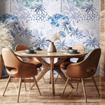 Wallpaper Peel and Stick Wallpaper Removable Wallpaper Home Decor Wall Art Wall Decor Room Decor / Blue Palms Banana Leaf Wallpaper - B089
