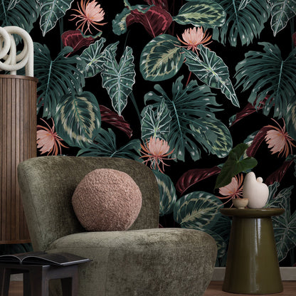 Wallpaper Peel and Stick Wallpaper Removable Wallpaper Home Decor Wall Art Wall Decor Room Decor / Tropical Leaves Wallpaper - B071