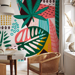 Wallpaper Peel and Stick Wallpaper Removable Wallpaper Home Decor Wall Art Wall Decor Room Decor / Tropical Abstract Wallpaper - B173