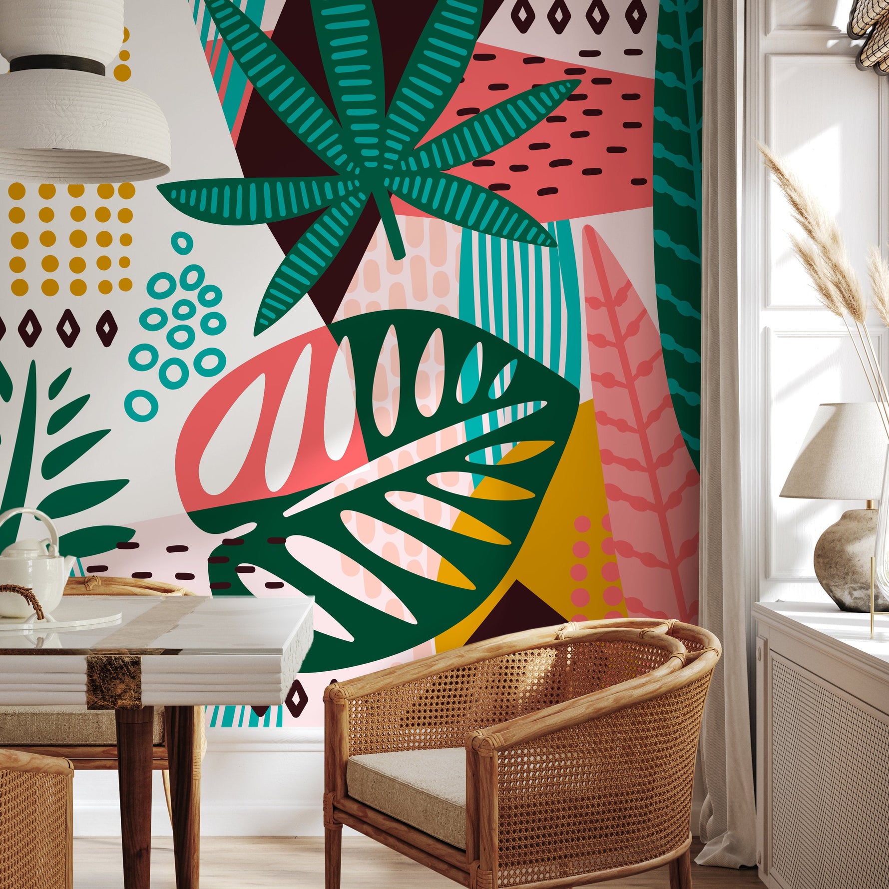 Wallpaper Peel and Stick Wallpaper Removable Wallpaper Home Decor Wall Art Wall Decor Room Decor / Tropical Abstract Wallpaper - B173
