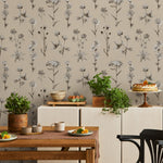 French Country Wallpaper Vintage Botanical Foliage Wallpaper For Bedroom Wildflower Peel and Stick Wallpaper Victorian Wallpaper - E009