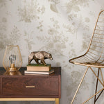French Country Wallpaper Vintage Botanical Foliage Wallpaper Bedroom Wildflower Peel and Stick Wallpaper Victorian Neutral Wallpaper - E010