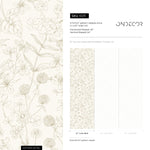 French Country Wallpaper Vintage Botanical Foliage Wallpaper Bedroom Wildflower Peel and Stick Wallpaper Victorian Neutral Wallpaper - E011