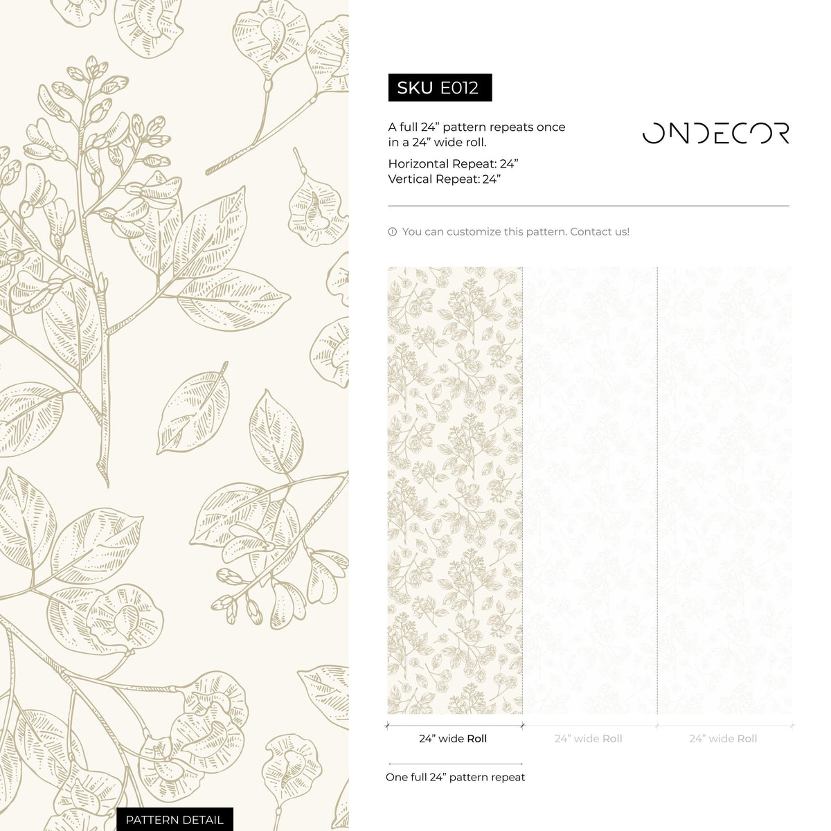 French Country Wallpaper Vintage Botanical Foliage Wallpaper Bedroom Wildflower Peel and Stick Wallpaper Victorian Neutral Wallpaper - E012