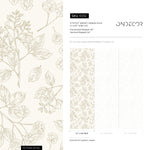 French Country Wallpaper Vintage Botanical Foliage Wallpaper Bedroom Wildflower Peel and Stick Wallpaper Victorian Neutral Wallpaper - E012