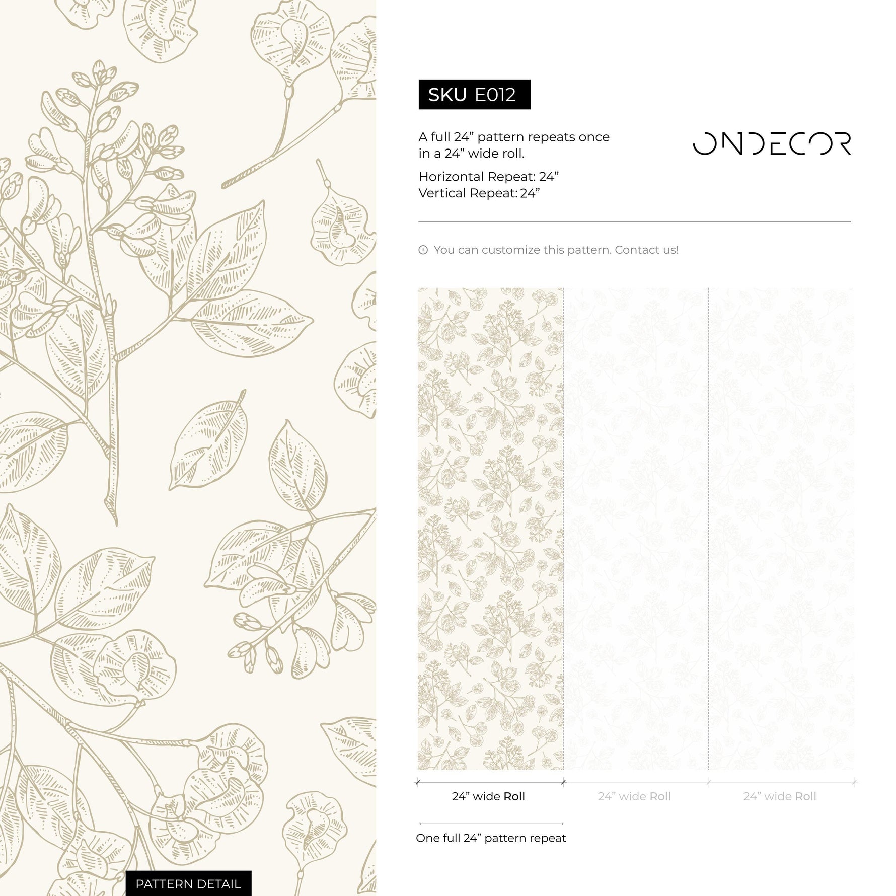 French Country Wallpaper Vintage Botanical Foliage Wallpaper Bedroom Wildflower Peel and Stick Wallpaper Victorian Neutral Wallpaper - E012