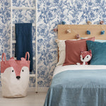 Blue flower self adhesive wallpaper and regular wallpaper - E015