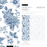 Blue flower self adhesive wallpaper and regular wallpaper - E016