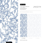 Blue flower self adhesive wallpaper and regular wallpaper - E018