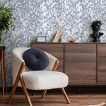 Blue flower self adhesive wallpaper and regular wallpaper - E018