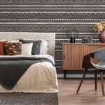 Tribal Wallpaper Aztec Peel And Stick Wallpaper Black Removable Tribal Print Wallpaper - E019