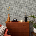 Removable Wallpaper / Black & Off White Plaid Pattern Wallpaper / Contemporary wallpaper / Traditional or Self Adhesive Wallpaper - E032