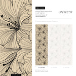 Lily Wallpaper Vintage Peel and Stick Wallpaper for Home Decor Floral Design: Colorful Ivory Blooming Spring Garden - E034