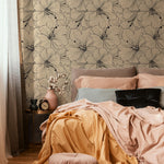 Lily Wallpaper Vintage Peel and Stick Wallpaper for Home Decor Floral Design: Colorful Ivory Blooming Spring Garden - E034