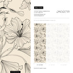 Lily Wallpaper: Vintage Peel and Stick Wallpaper for Home Decor Floral Design Colorful Ivory Blooming Spring Garden - E035