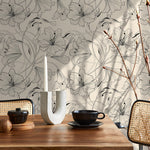 Lily Wallpaper: Vintage Peel and Stick Wallpaper for Home Decor Floral Design Colorful Ivory Blooming Spring Garden - E035