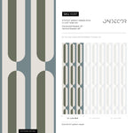 Beige abstract retro wallpaper, removable wall decal with retro round style, colorful background - Peel and stick - E037