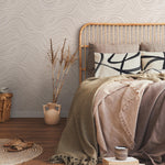 Gray and Beige Coastal Sea Waves Design Temporary Peel and Stick Self-Adhesive Wallpaper - E039
