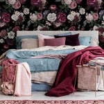 Dark Blossom Wall Mural, Elegant Dark Floral Wallpaper - Bold and Beautiful Design - E046